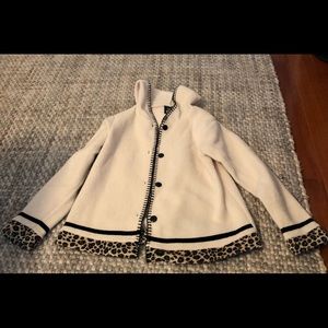 Girls leopard print buttoned sweater